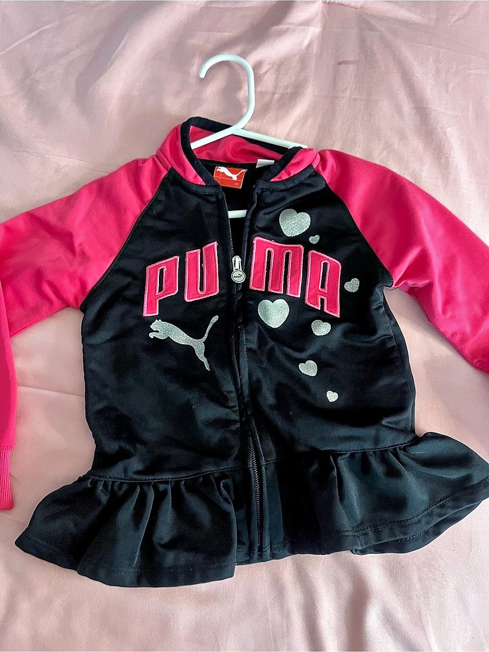 Puma Kids Jacket Black & Pink Size 3T